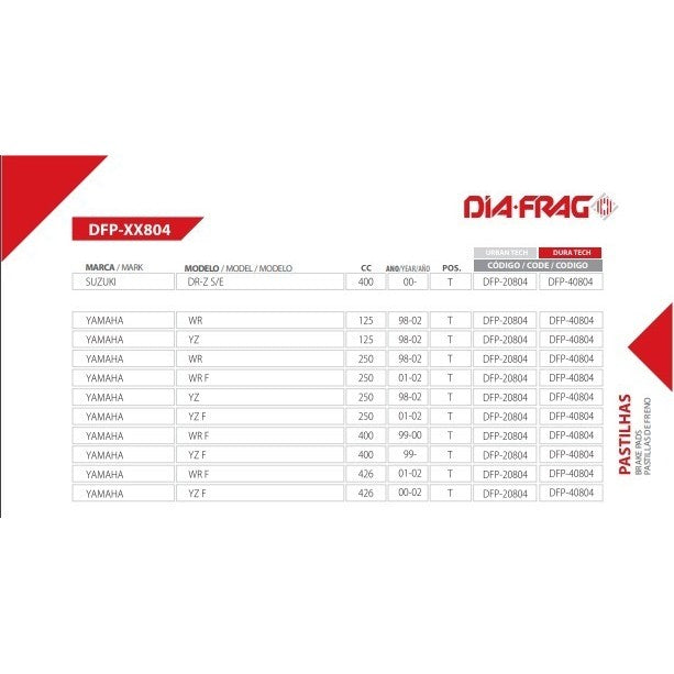 Pastilha Freio Traseiro Falcon 400 Xre 300 Sem Abs Diafrag