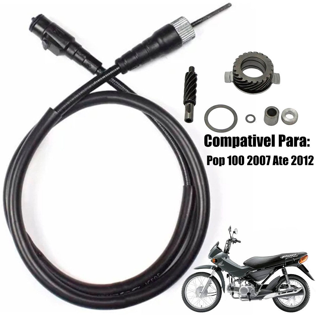 Cabo Velocimetro + Engrenagem Velocimetro Pop 100 Pop 110