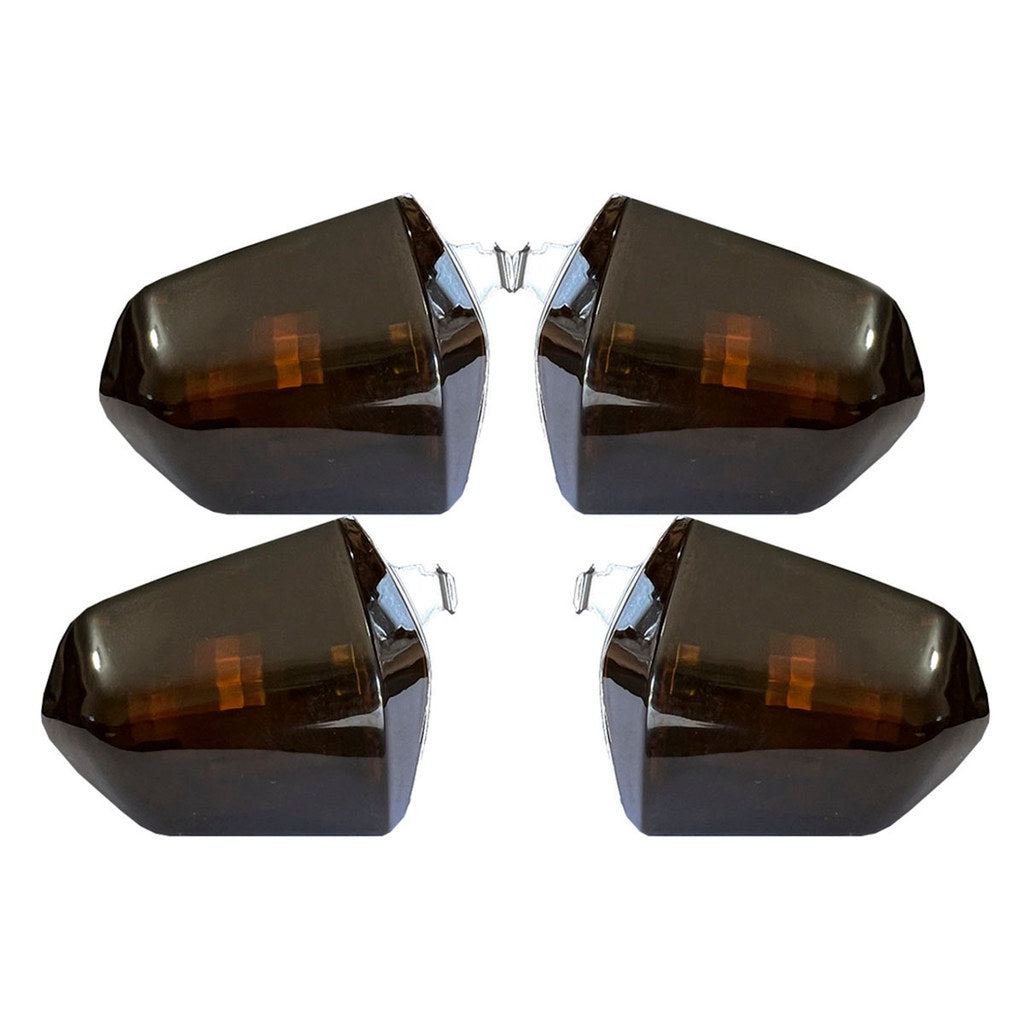 Kit 4 Lentes Pisca Seta Honda Pop 110i Fumê Cristal 2014 Ate 2025