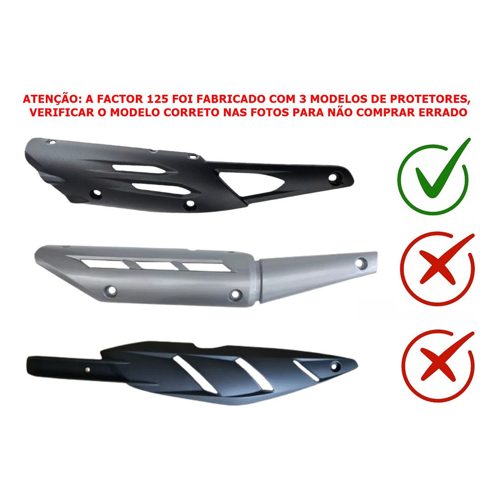 Protetor De Escapamento Preto Factor 125 2012 Ate 2013