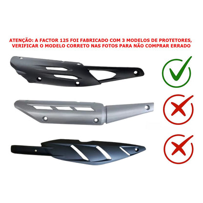 Protetor De Escapamento Preto Factor 125 2012 Ate 2013