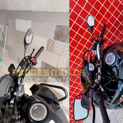 Retrovisor Gvs Mini Xre Haste Fixa Honda Lente Plana
