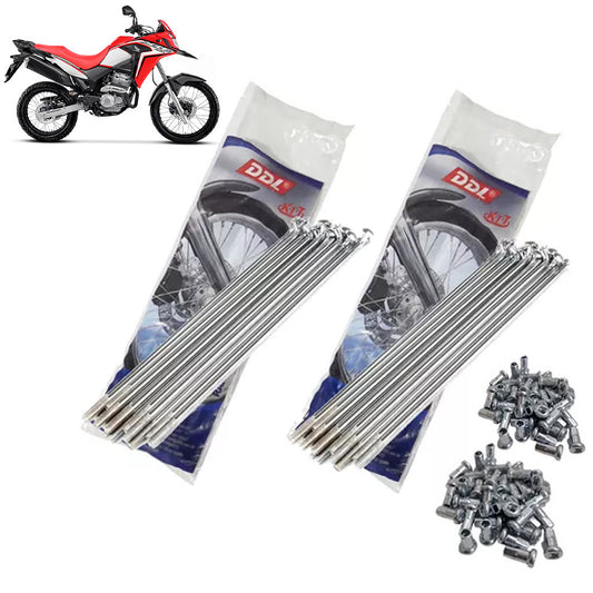 Jogo Raios Roda Dianteira + Traseira Xre 300 Sahara 300 DDL 4MM Cromados