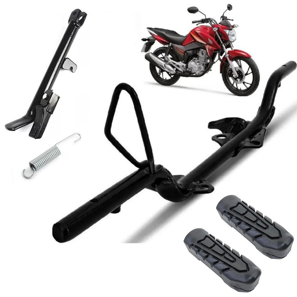 Estribo Pedal Apoio + Borracha + Pezinho + Chapa + Parafusos Titan 160 Fan 160 Start 160 2014 A 2024