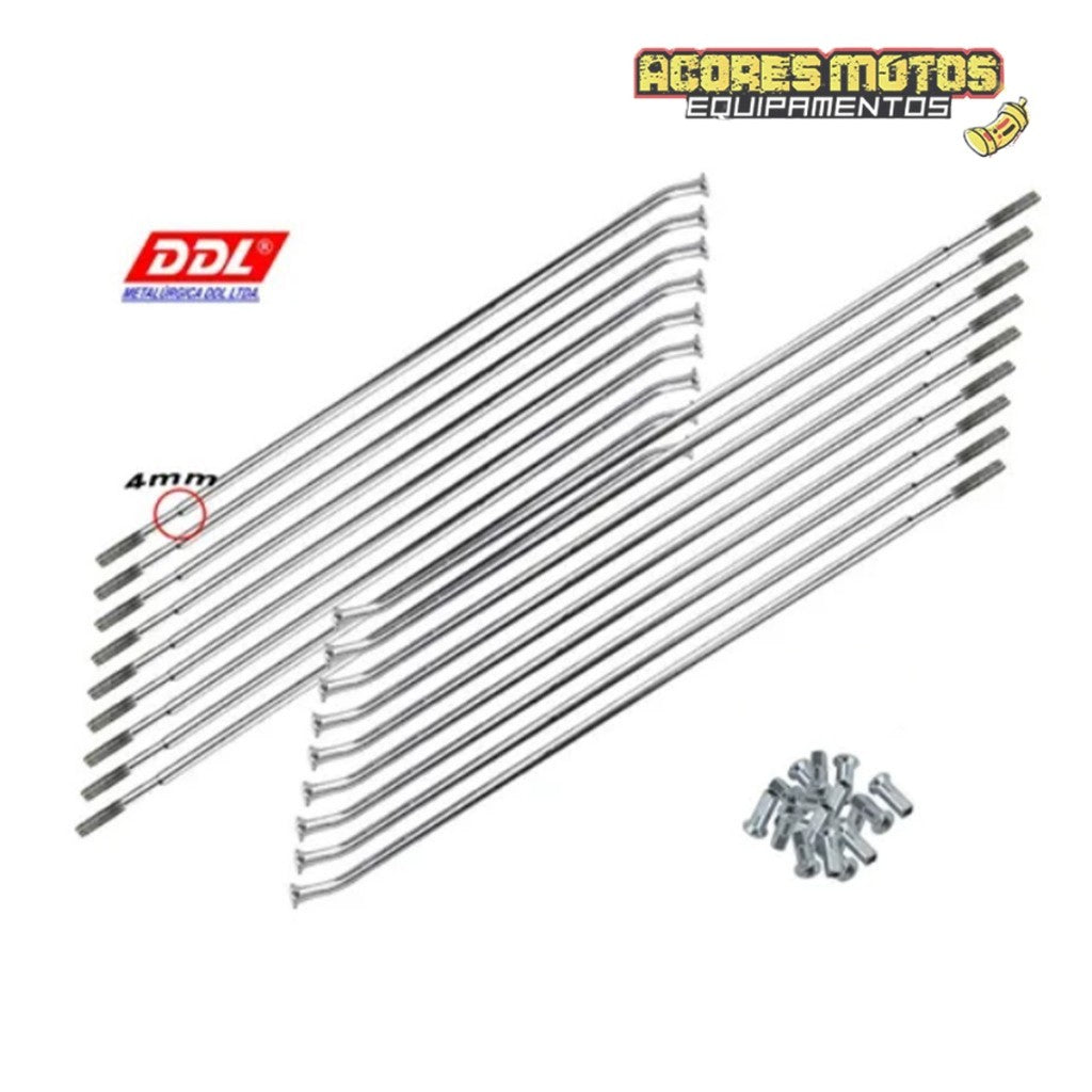 Jogo Raios Aço Inox Roda Dianteira + Traseira Xre 300 Sahara 300 DDL 4MM