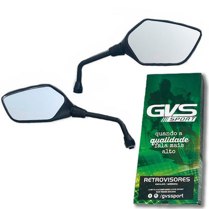 Retrovisor Gvs Mini Xre Haste Fixa Honda Lente Plana