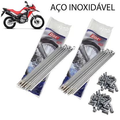 Jogo Raios Aço Inox Roda Dianteira + Traseira Xre 300 Sahara 300 DDL 4MM