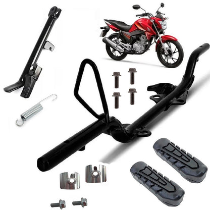 Estribo Pedal Apoio + Borracha + Pezinho + Chapa + Parafusos Titan 160 Fan 160 Start 160 2014 A 2024