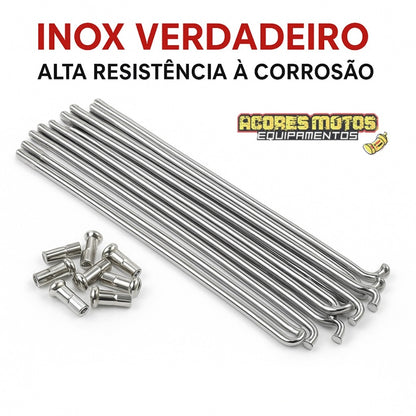 Jogo Raios Aço Inox Roda Dianteira + Traseira Xre 300 Sahara 300 DDL 4MM
