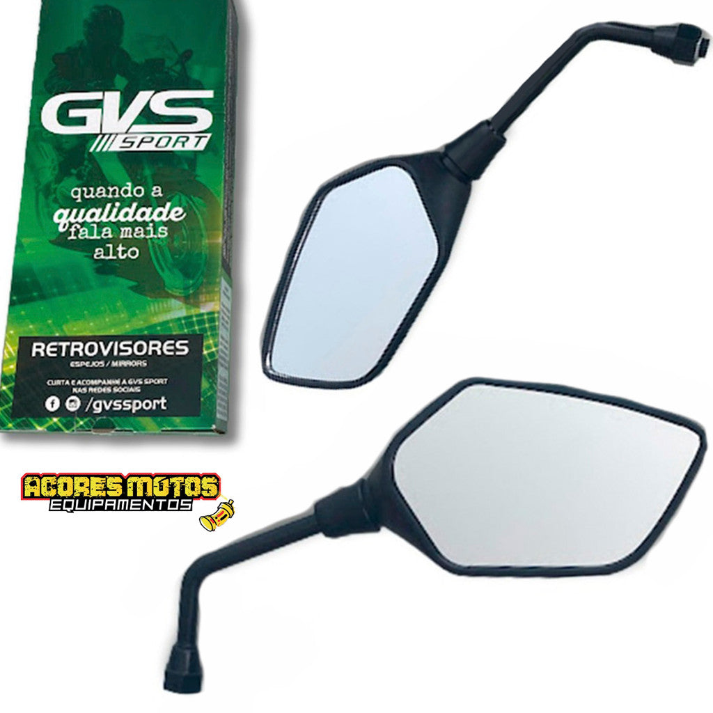 Retrovisor Gvs Mini Xre Haste Fixa Honda Lente Plana