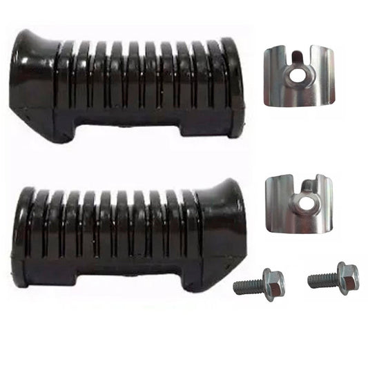 Par Borracha Estribo Pedaleira + Chapa + Parafusos Titan 125 Titan 150 Fan 125 Fan 150