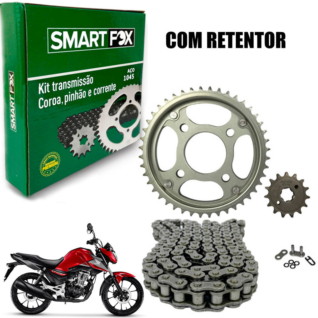 Kit Relação Honda Titan 160 Fan 160 Start 160 Cargo Transmissão Com Retentor