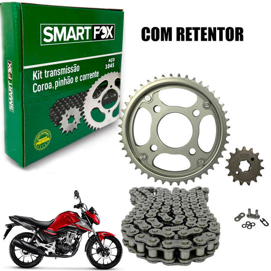 Kit Relação Honda Titan 160 Fan 160 Start 160 Cargo Transmissão Com Retentor