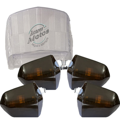 Lente Pisca Seta Honda Pop 110i Kit Com 4 + Lente Lanterna