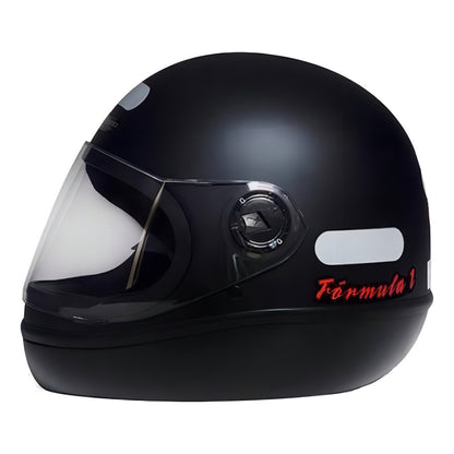 Capacete Moto Integral San Marino Fórmula 1 R Classic Preto Fechado Motociclista