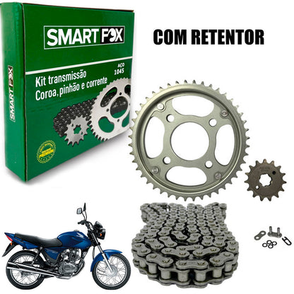Kit Relação Honda Titan 150 Fan 150 Start 150 Transmissão Corrente Com Retentor