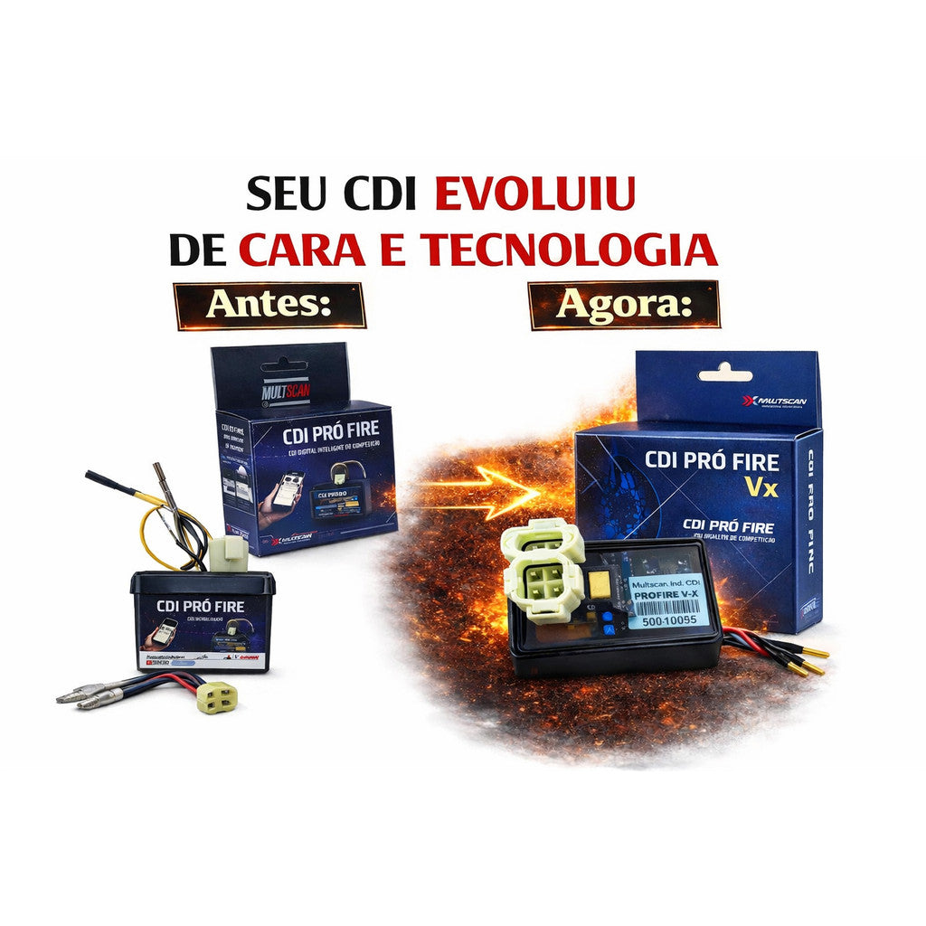 Cdi Competição Multscan Pro Fire X Universal Carburada 9 Corte Bluetooth Integrado