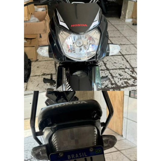 Lente Pisca Seta Honda Pop 110i Kit Com 4 + Lente Lanterna