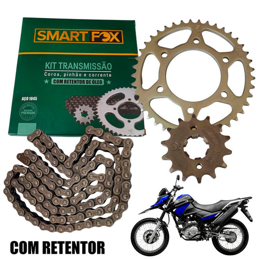 Kit Relação Transmissão Xtz 150 Crosser 2014 á 2024 Corrente Com Retentor